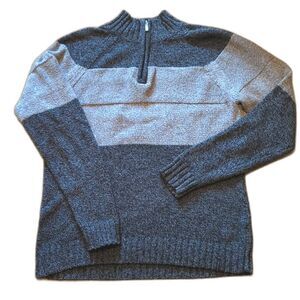 Columbia Men’s Grey Wool Cotton Blend‎ 1/4 Zip Pullover Sweater Size Large